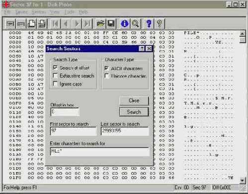 Disk Editor отображает корневую директорию