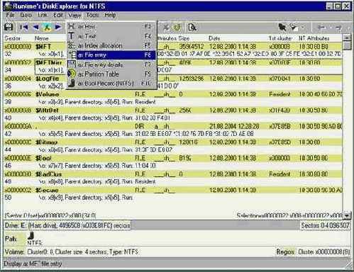 Acronis DiskEditor отображает NTFS boot-сектор